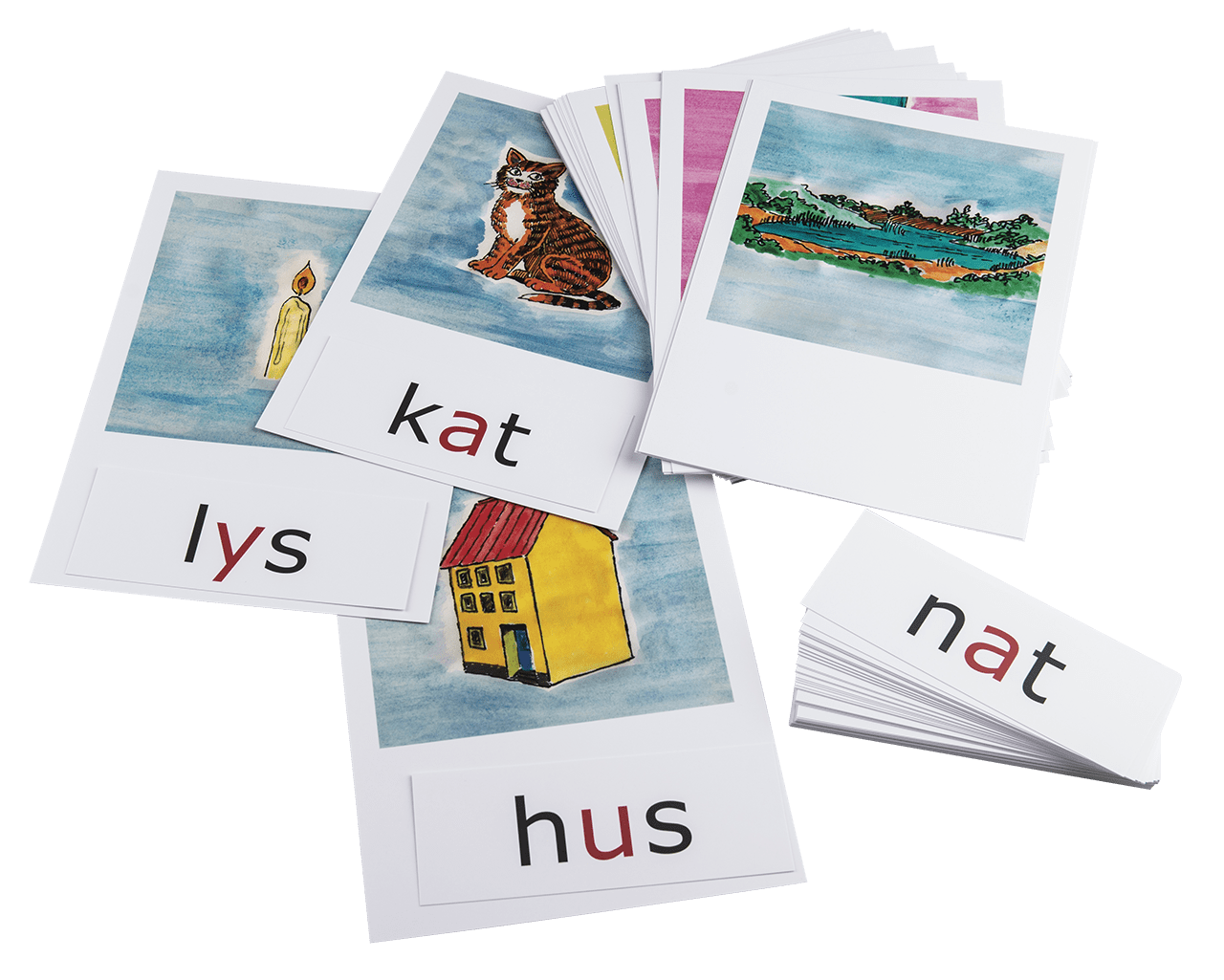 Vægkort med 2 sæt ordkort